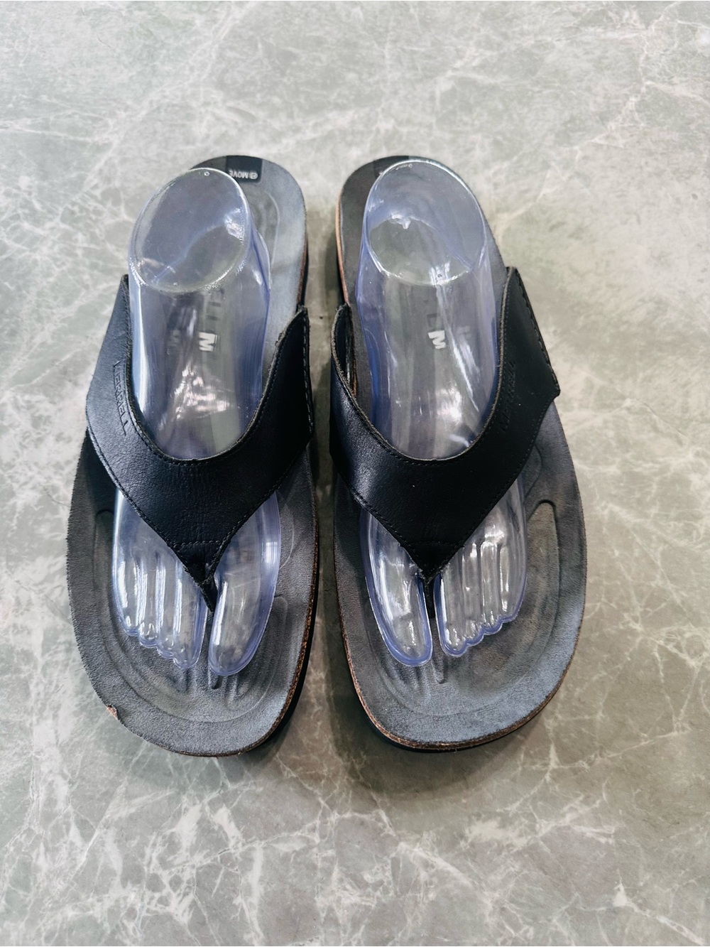 Merrell Sandals Mens Leather Slip-On Flip Flops Performance Hiking Outdoor SZ 13
